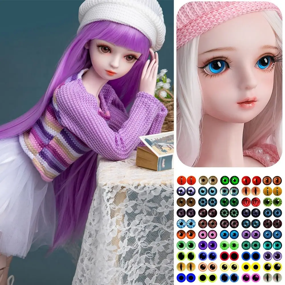 25Pairs Glass Doll Eyes Animal DIY Crafts Eyeballs For Dinosaur Eye Accessories Jewelry Making Handmade 8mm/10mm