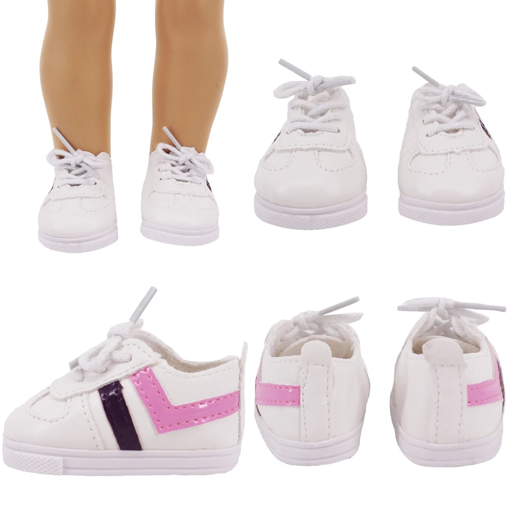 7 Cm Lace-up Sneakers Doll Clothes Shoes Accessories For 18 inch American Doll 43 Cm Baby Doll Generation Dolls Shoes,Gifts