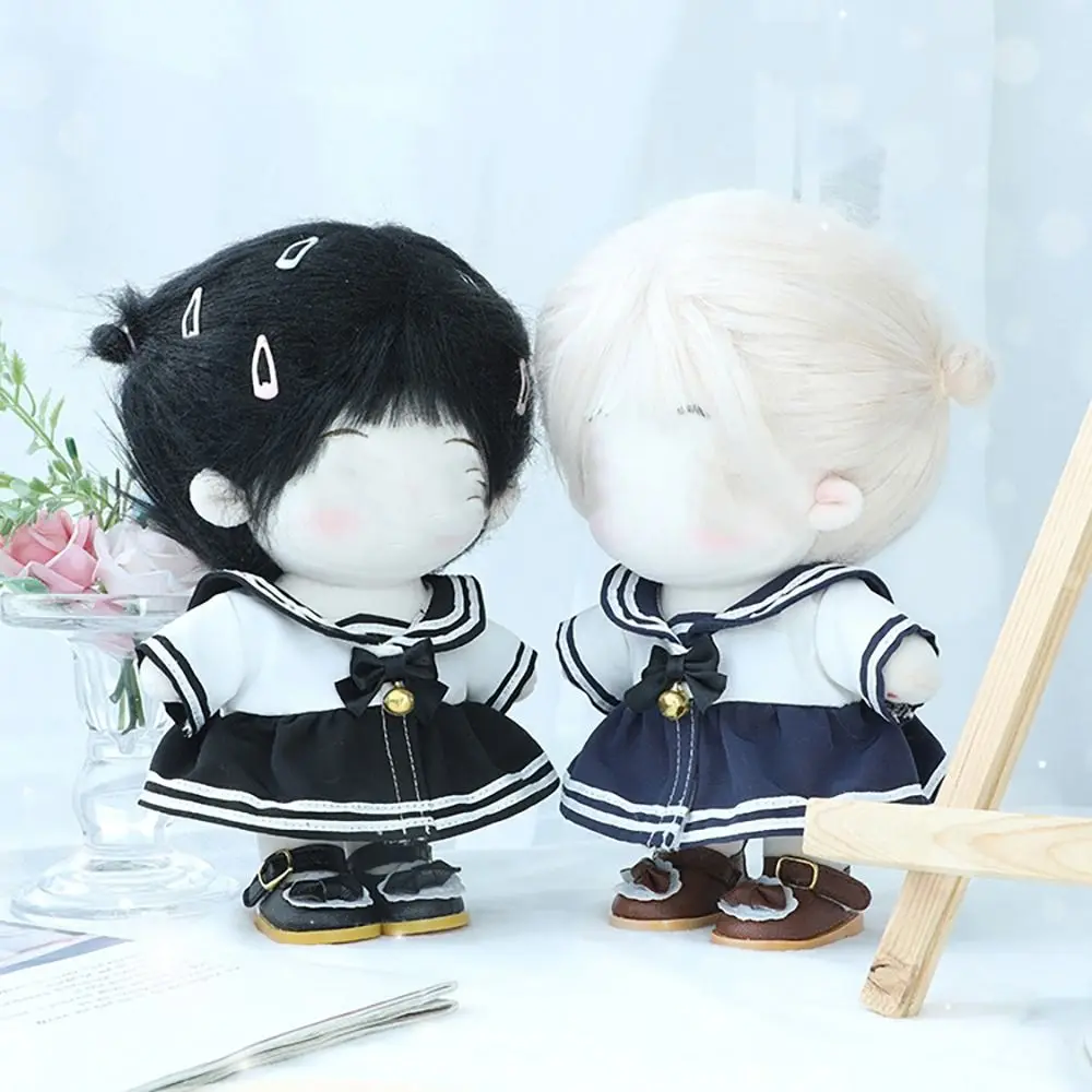 Doll Clothes For 20cm Sailor Suit Dress Knotbow Bell Jk Skirt Toy Accessories Changing Dressing Game Playing Dolls Accessories