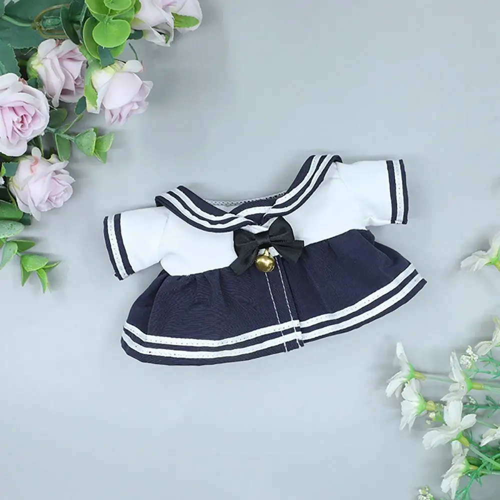 Doll Clothes For 20cm Sailor Suit Dress Knotbow Bell Jk Skirt Toy Accessories Changing Dressing Game Playing Dolls Accessories