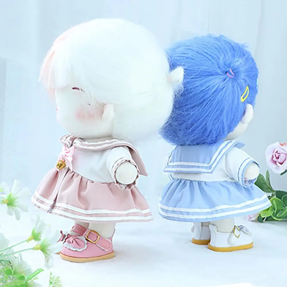 Doll Clothes For 20cm Sailor Suit Dress Knotbow Bell Jk Skirt Toy Accessories Changing Dressing Game Playing Dolls Accessories
