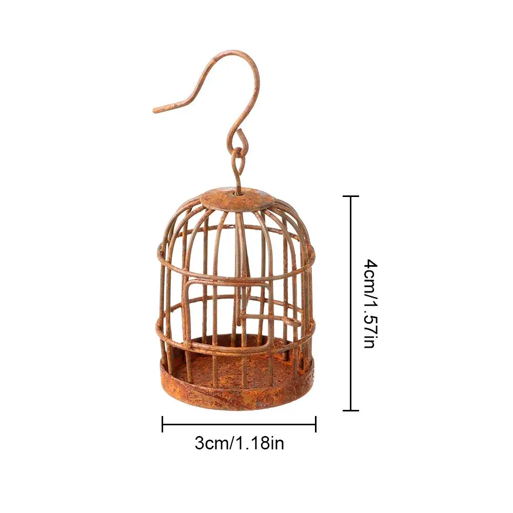 1 Pcs Bird Cage DIY Iron Metal Bird Cage Micro Landscape Hollow 1:6 1:12 Scale Doll House Desktop Mini Decor Home Decoration
