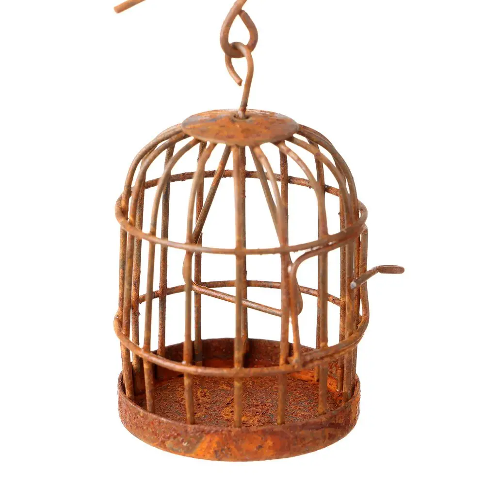 1 Pcs Bird Cage DIY Iron Metal Bird Cage Micro Landscape Hollow 1:6 1:12 Scale Doll House Desktop Mini Decor Home Decoration