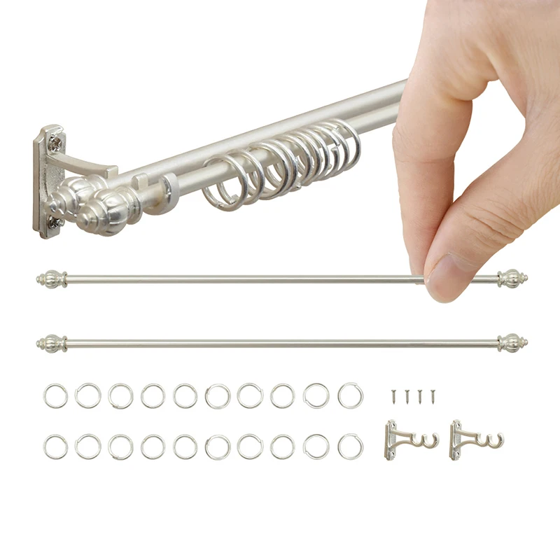 1:12 Dollhouse Miniature Curtain Rod Metal Hook Up Rings Window Fitgs Furniture Model Decor Toy Doll House Accessories