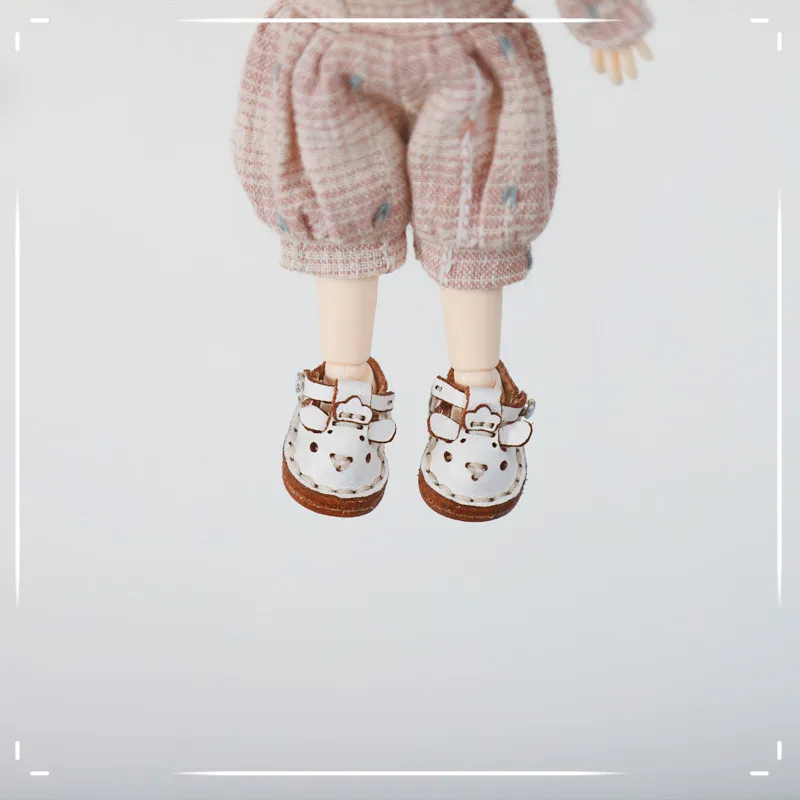 Handmade Doll Lovely Little Sheep Shoes Fashion Holala Cowhide Flat Shoes For Obitsu11,Body9, Gsc, Ddf, Nendoroids, 1/12bjd Doll