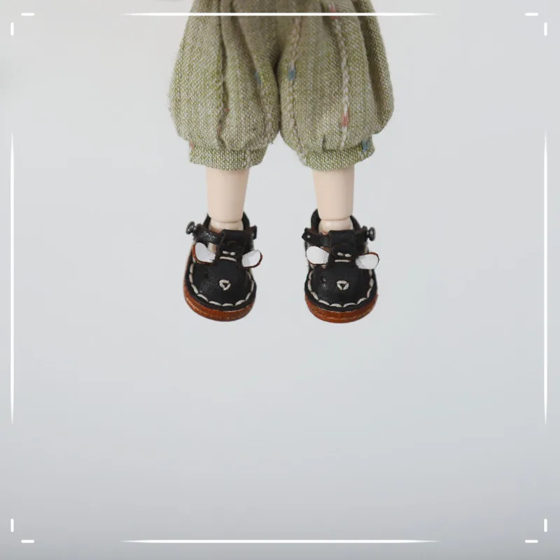Handmade Doll Lovely Little Sheep Shoes Fashion Holala Cowhide Flat Shoes For Obitsu11,Body9, Gsc, Ddf, Nendoroids, 1/12bjd Doll