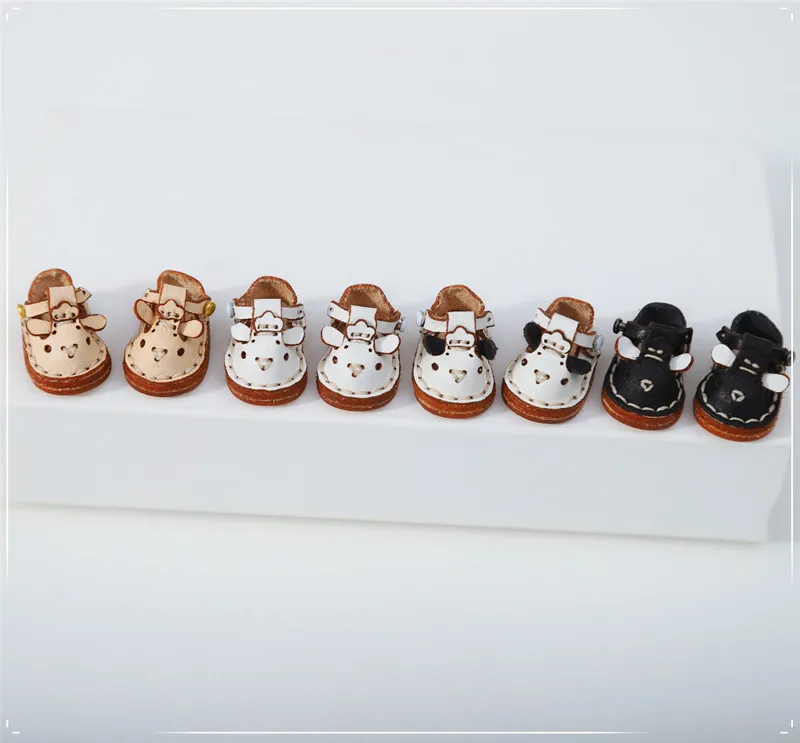 Handmade Doll Lovely Little Sheep Shoes Fashion Holala Cowhide Flat Shoes For Obitsu11,Body9, Gsc, Ddf, Nendoroids, 1/12bjd Doll