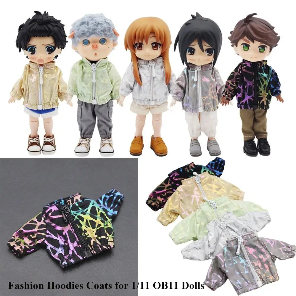 OB11 Doll Clothes Fashion Tops Long-sleeved Sunscreen Jacket Mini Zipper Coat For Obitsu11Clothes 1/12bjd Dolls Accessories Toys