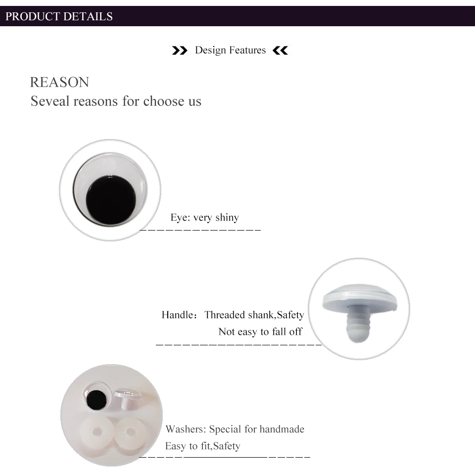 safety jiggly eyes Dolls Eye For Toys Googly Eyes Used For Doll Accessories DIY Craft 10mm/12mm/15mm/18mm/20mm come with washers