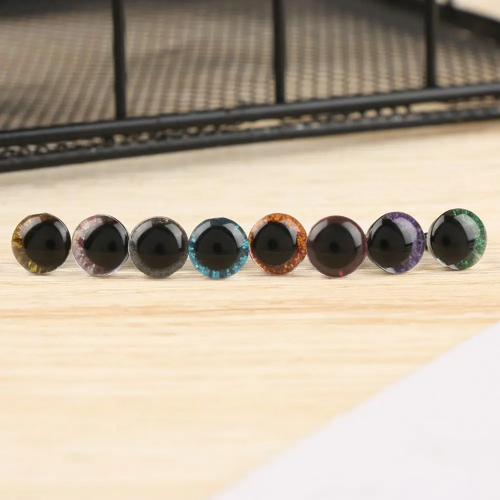 10pcs 9/12/14/16mm Glitter Crystal Eyes Dolls DIY Crafts Plastic Safety Glitter Crystal Bear Animal Puppet Stuffed Toys Parts