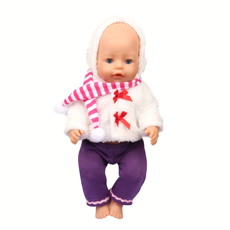 Winter American 18 Inch Girl Doll Clothes Jacket + Leggings Doll Clothes For 43cm Baby New Born Doll Clothes Suit Reborn Doll