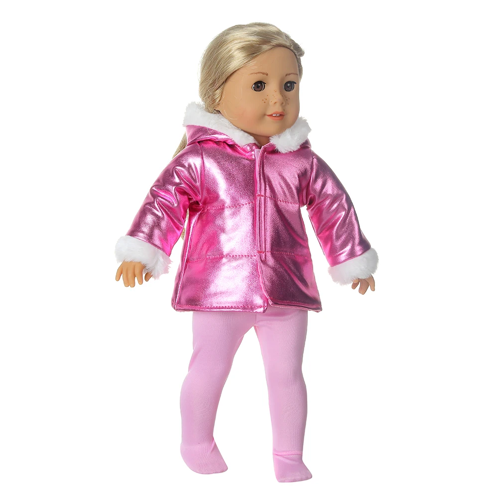 Winter American 18 Inch Girl Doll Clothes Jacket + Leggings Doll Clothes For 43cm Baby New Born Doll Clothes Suit Reborn Doll