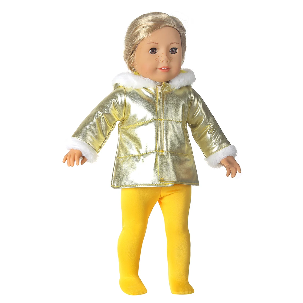 Winter American 18 Inch Girl Doll Clothes Jacket + Leggings Doll Clothes For 43cm Baby New Born Doll Clothes Suit Reborn Doll