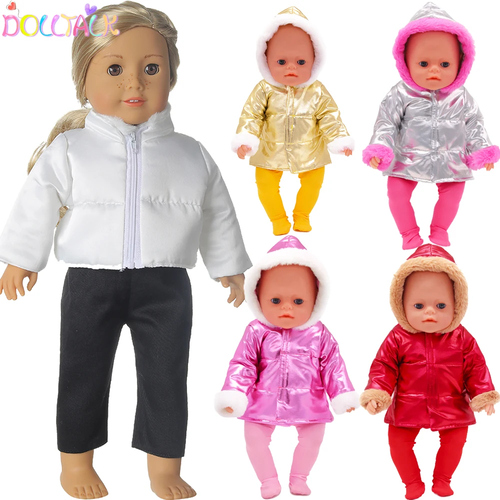 Winter American 18 Inch Girl Doll Clothes Jacket + Leggings Doll Clothes For 43cm Baby New Born Doll Clothes Suit Reborn Doll