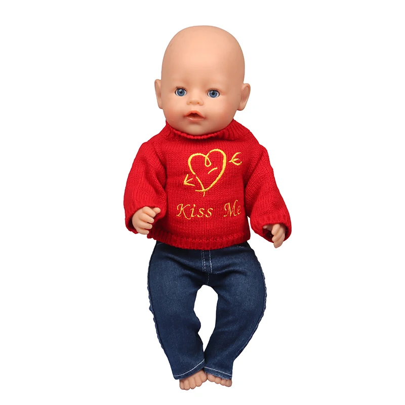 Winter American 18 Inch Girl Doll Clothes Jacket + Leggings Doll Clothes For 43cm Baby New Born Doll Clothes Suit Reborn Doll