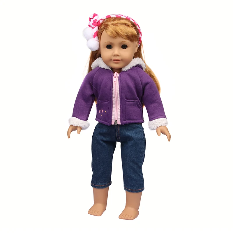 Winter American 18 Inch Girl Doll Clothes Jacket + Leggings Doll Clothes For 43cm Baby New Born Doll Clothes Suit Reborn Doll