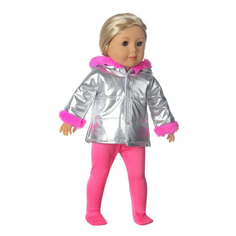 Winter American 18 Inch Girl Doll Clothes Jacket + Leggings Doll Clothes For 43cm Baby New Born Doll Clothes Suit Reborn Doll