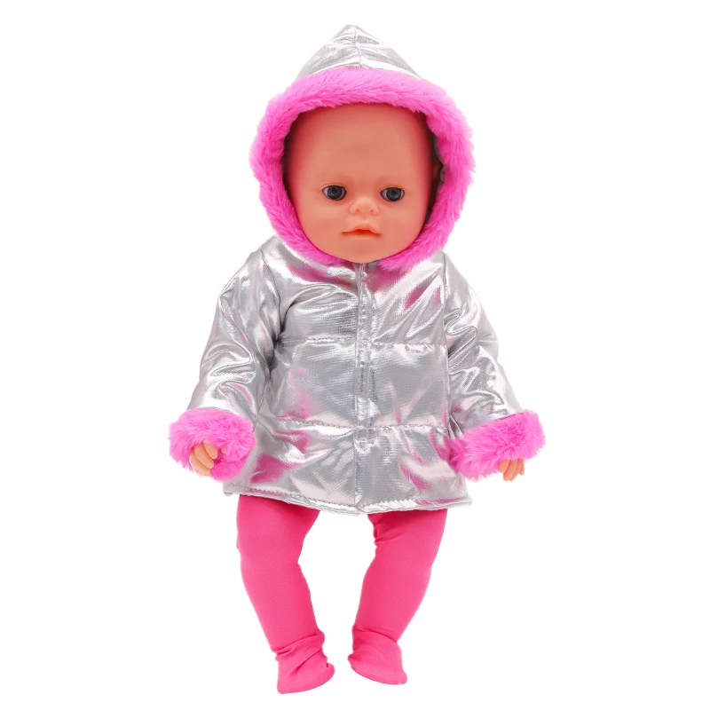 Winter American 18 Inch Girl Doll Clothes Jacket + Leggings Doll Clothes For 43cm Baby New Born Doll Clothes Suit Reborn Doll
