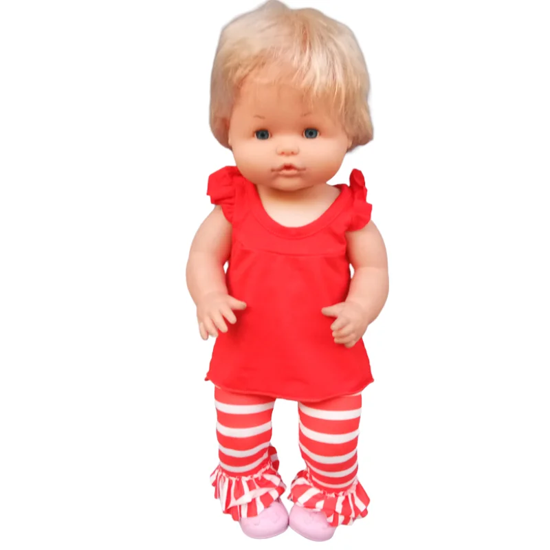 Fit 40cm baby doll clothes red santa claus pajama for 38cm Ropa y su Hermanita baby toys clothes