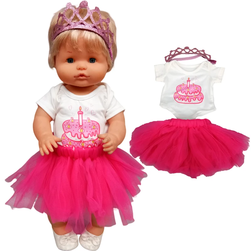 Fit 40cm baby doll clothes red santa claus pajama for 38cm Ropa y su Hermanita baby toys clothes