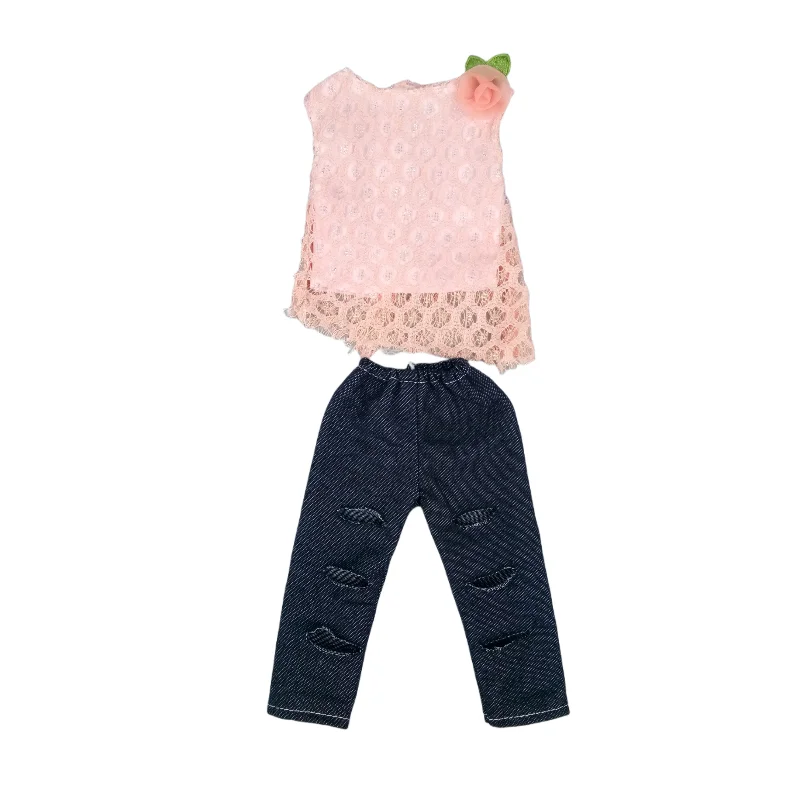 Fit 40cm baby doll clothes red santa claus pajama for 38cm Ropa y su Hermanita baby toys clothes