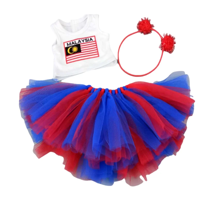 Fit 40cm baby doll clothes red santa claus pajama for 38cm Ropa y su Hermanita baby toys clothes