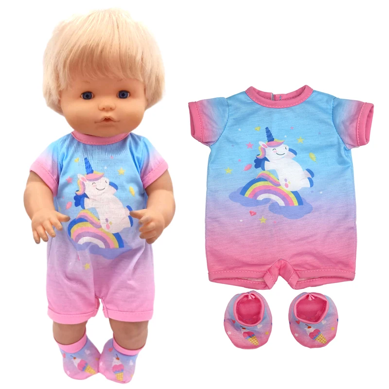 Fit 40cm baby doll clothes red santa claus pajama for 38cm Ropa y su Hermanita baby toys clothes