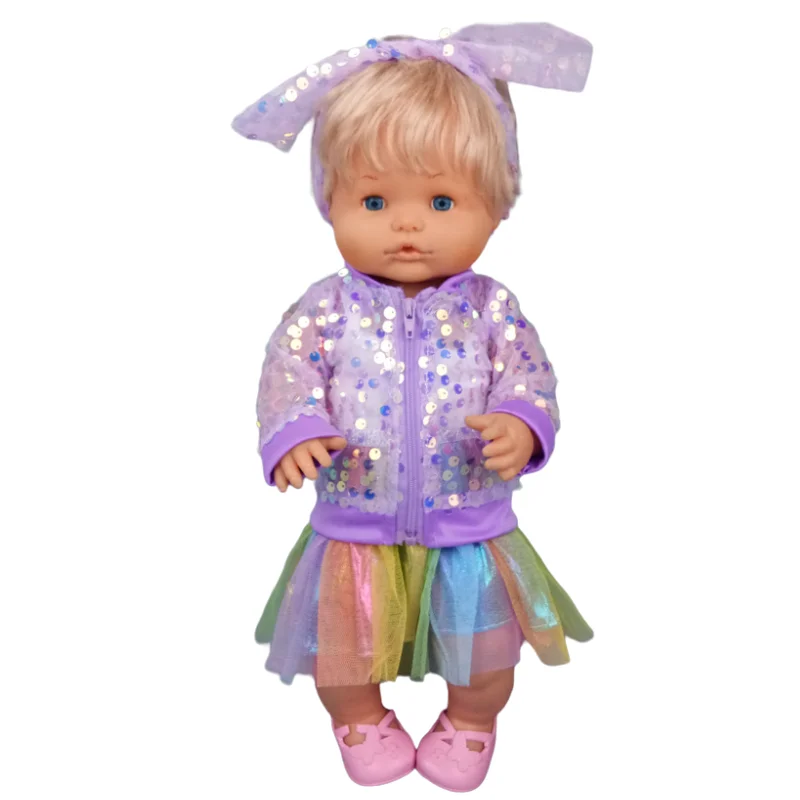 Fit 40cm baby doll clothes red santa claus pajama for 38cm Ropa y su Hermanita baby toys clothes