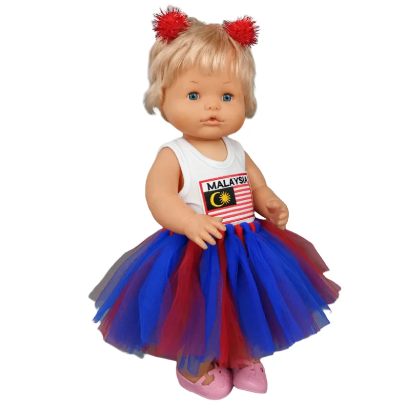 Fit 40cm baby doll clothes red santa claus pajama for 38cm Ropa y su Hermanita baby toys clothes