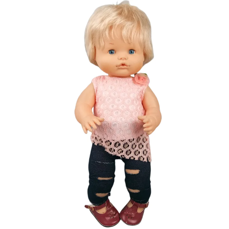 Fit 40cm baby doll clothes red santa claus pajama for 38cm Ropa y su Hermanita baby toys clothes