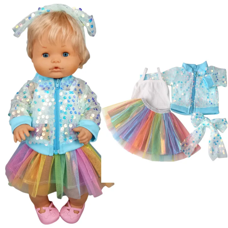 Fit 40cm baby doll clothes red santa claus pajama for 38cm Ropa y su Hermanita baby toys clothes
