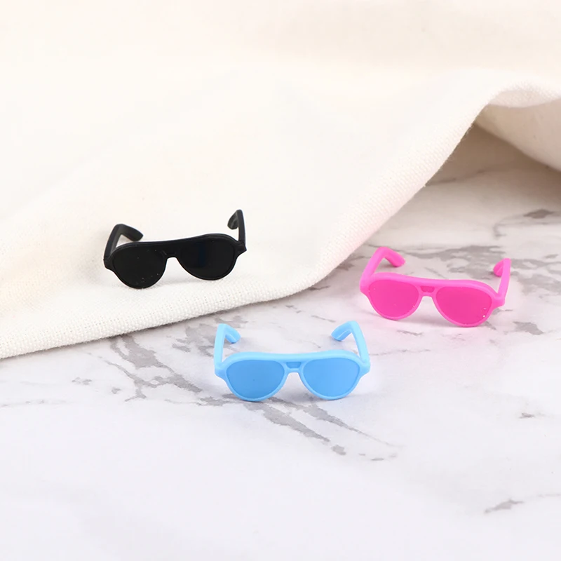 10pcs/pack Dollhouse Accessories Fashion Black Fashionable Doll Glasses For Doll Girls 3.2*3*1.1cm
