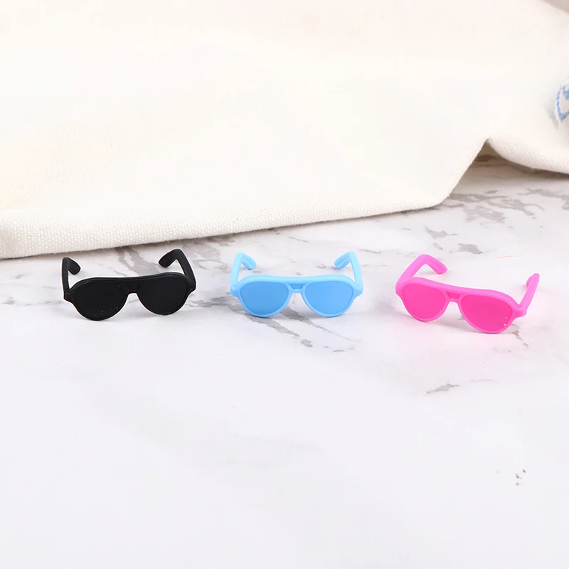 10pcs/pack Dollhouse Accessories Fashion Black Fashionable Doll Glasses For Doll Girls 3.2*3*1.1cm