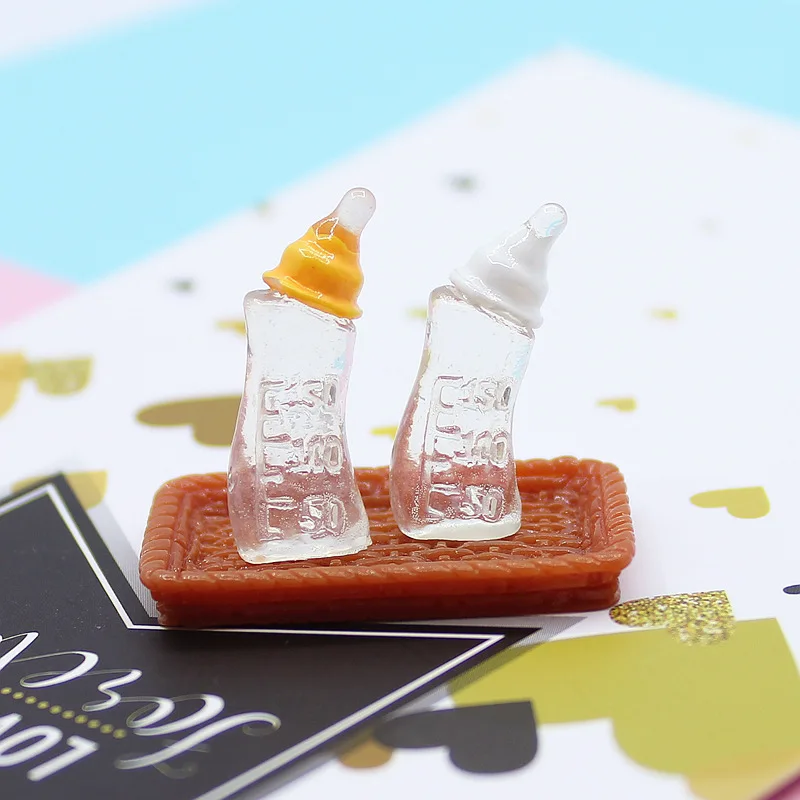 10pcs Cute 1:12 Simulation Mini Milk Bottle Feeding Bottles Miniature Baby Bottle DIY Dollhouse Miniature Accessories