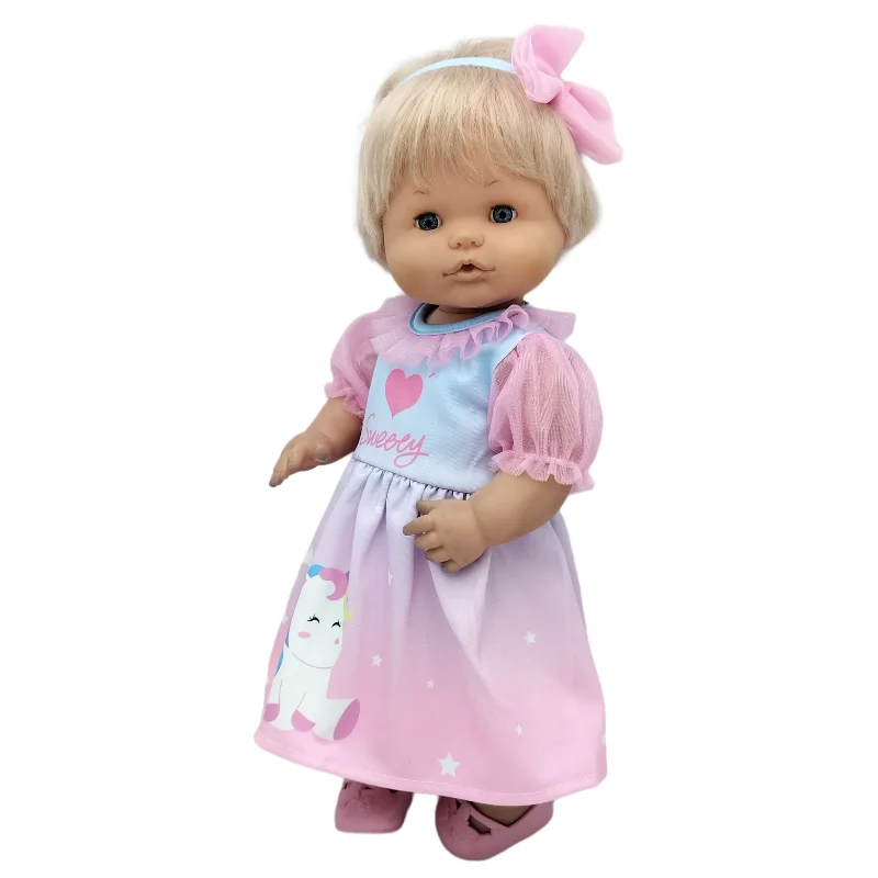 Baby Doll Dress 38 Cm Pink Unicorn Dress Fit for 38cm Doll Nenuco Ropa Y Su Hermanita Dress Wear