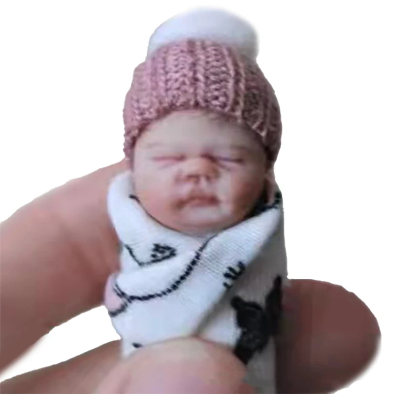 Dollhouse Miniature Simulation Baby Newborn Pvc Ornament Handle Toy Finger Doll Real Clothes Random