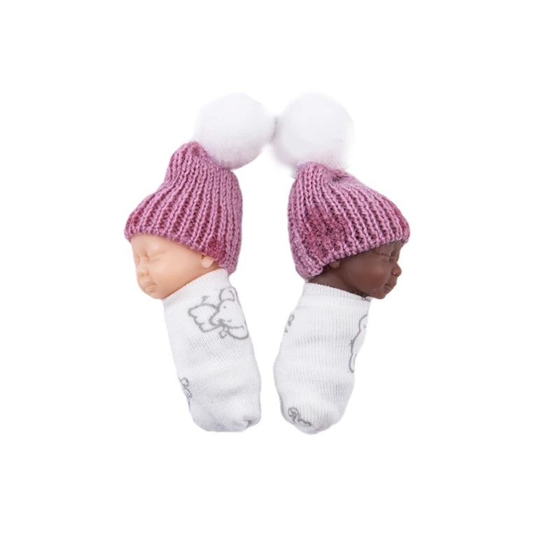 Dollhouse Miniature Simulation Baby Newborn Pvc Ornament Handle Toy Finger Doll Real Clothes Random
