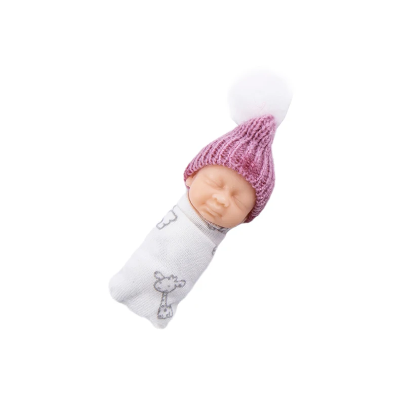 Dollhouse Miniature Simulation Baby Newborn Pvc Ornament Handle Toy Finger Doll Real Clothes Random