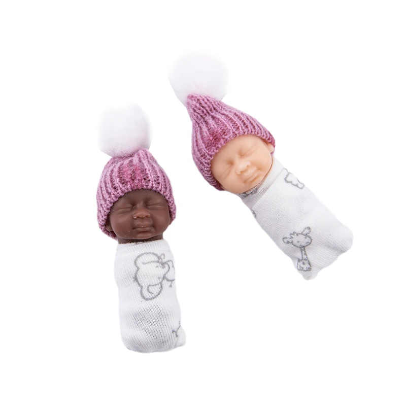 Dollhouse Miniature Simulation Baby Newborn Pvc Ornament Handle Toy Finger Doll Real Clothes Random