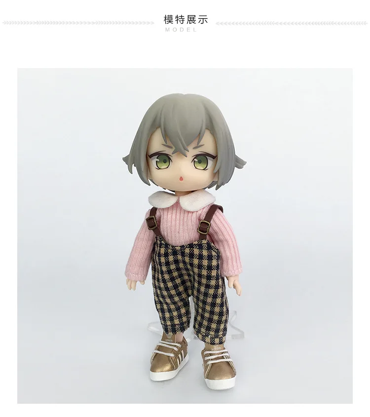 New Pure Cotton Ob11 Doll Suki Long Sleeved Shirt With Collar For Ymy, Penny, Obitsu11, Molly, Nendoroids 1/12 Bjd Doll