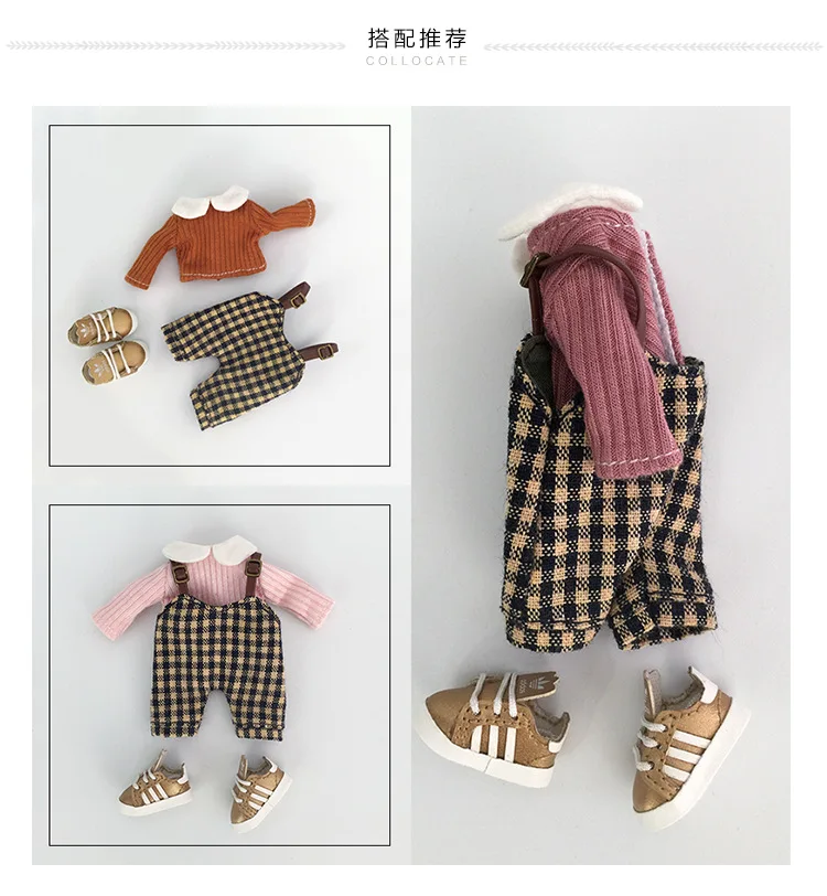 New Pure Cotton Ob11 Doll Suki Long Sleeved Shirt With Collar For Ymy, Penny, Obitsu11, Molly, Nendoroids 1/12 Bjd Doll