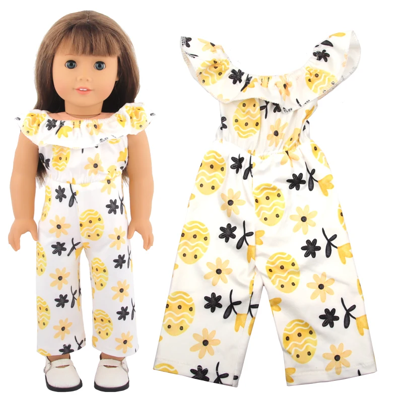 Doll Dress 43cm Baby Doll Clothes Cat Love Skirt Suit For 18 Inch American And Our generation Russia Girl Doll Accessories Toy
