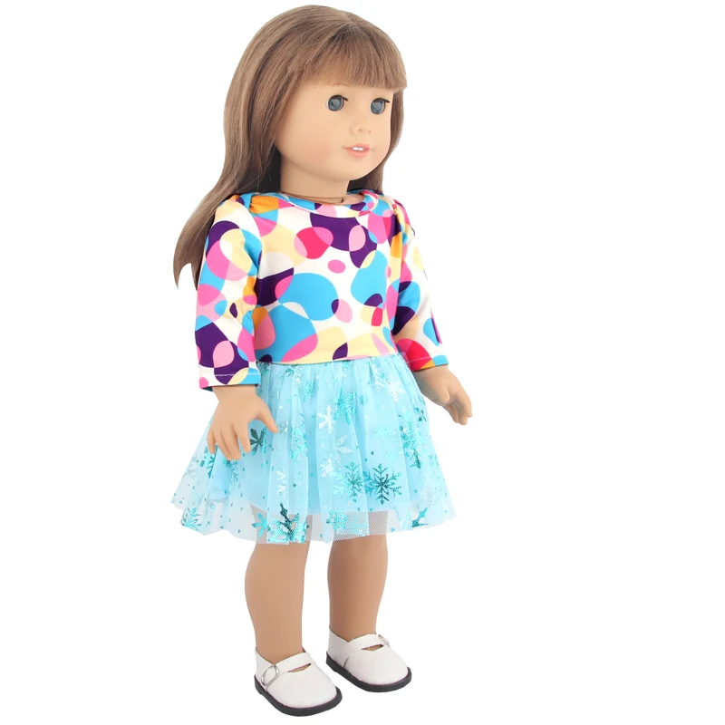 Doll Dress 43cm Baby Doll Clothes Cat Love Skirt Suit For 18 Inch American And Our generation Russia Girl Doll Accessories Toy
