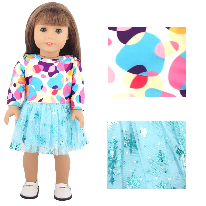 Doll Dress 43cm Baby Doll Clothes Cat Love Skirt Suit For 18 Inch American And Our generation Russia Girl Doll Accessories Toy