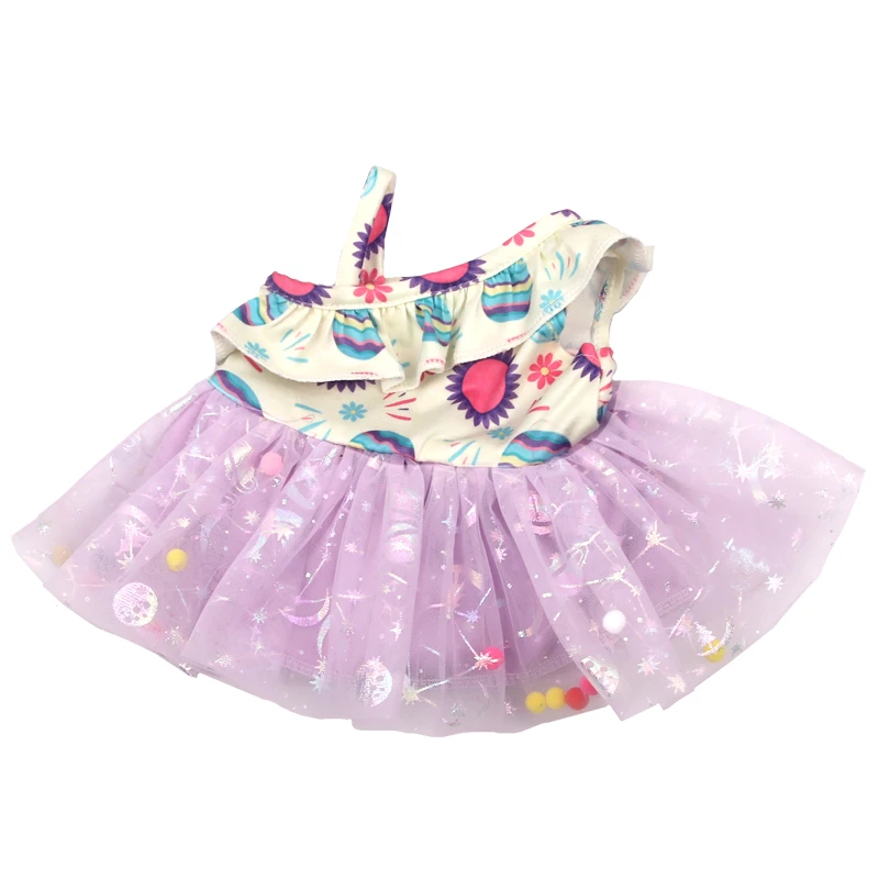 Doll Dress 43cm Baby Doll Clothes Cat Love Skirt Suit For 18 Inch American And Our generation Russia Girl Doll Accessories Toy