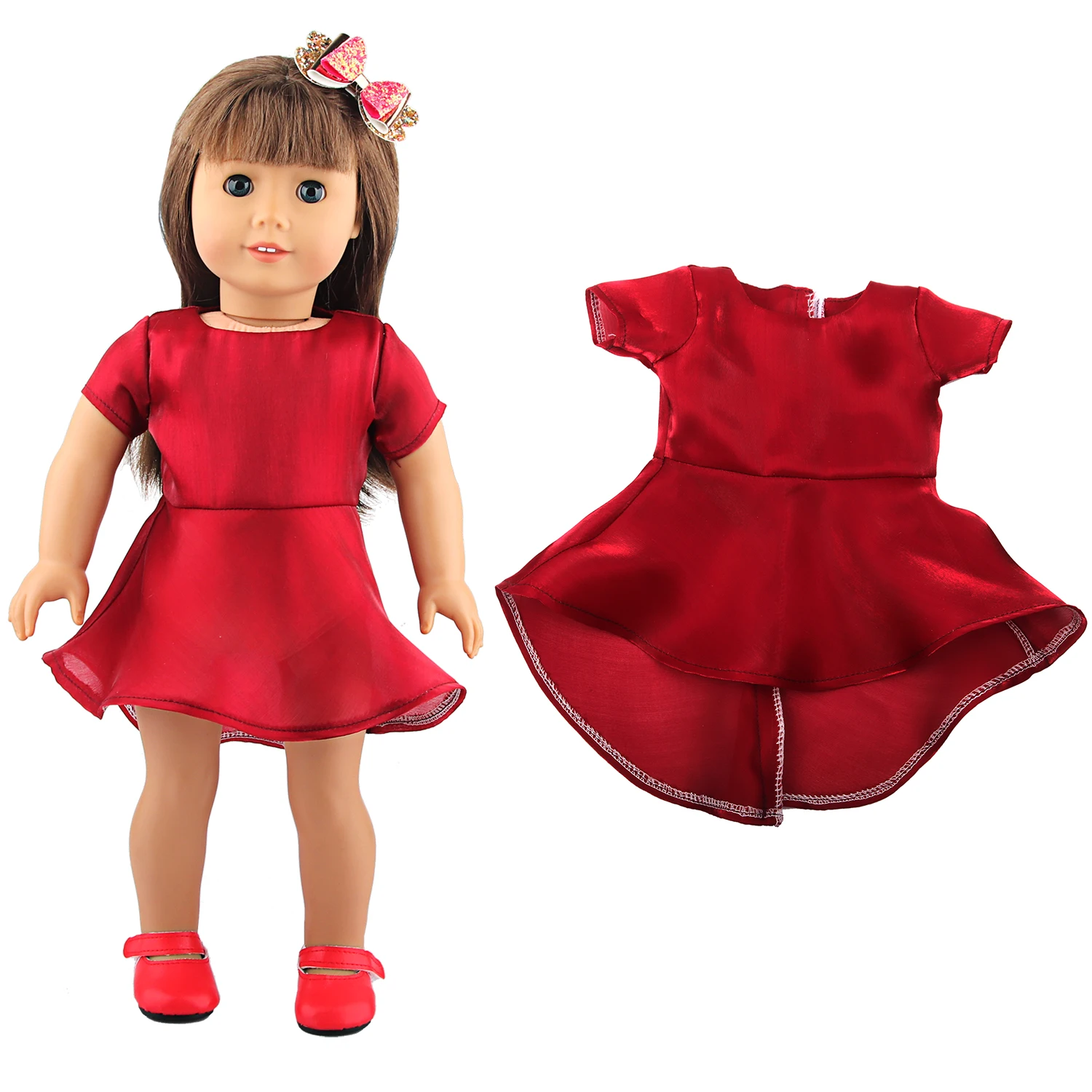 Doll Dress 43cm Baby Doll Clothes Cat Love Skirt Suit For 18 Inch American And Our generation Russia Girl Doll Accessories Toy