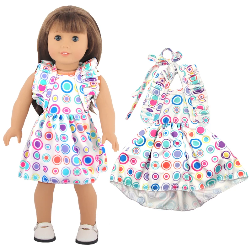 Doll Dress 43cm Baby Doll Clothes Cat Love Skirt Suit For 18 Inch American And Our generation Russia Girl Doll Accessories Toy