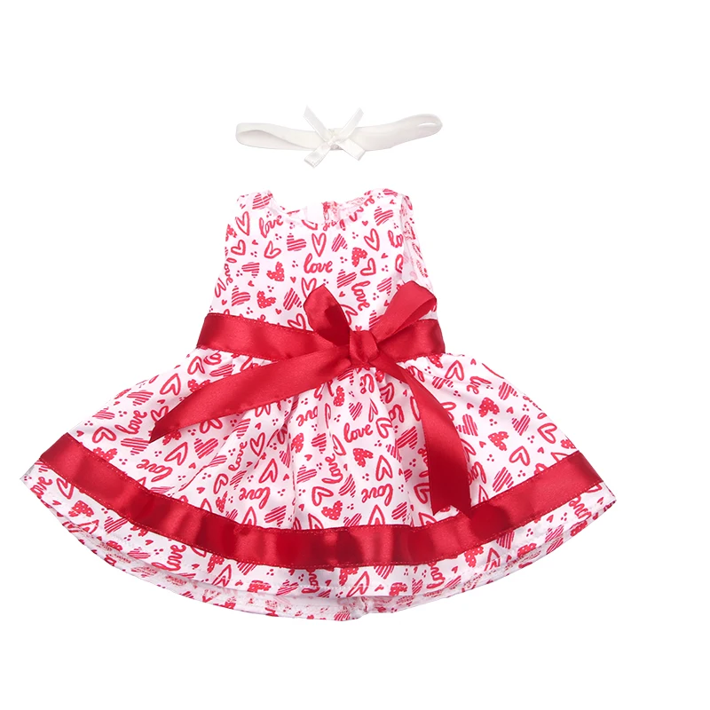 Doll Dress 43cm Baby Doll Clothes Cat Love Skirt Suit For 18 Inch American And Our generation Russia Girl Doll Accessories Toy