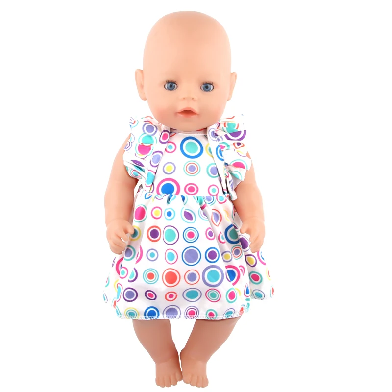 Doll Dress 43cm Baby Doll Clothes Cat Love Skirt Suit For 18 Inch American And Our generation Russia Girl Doll Accessories Toy