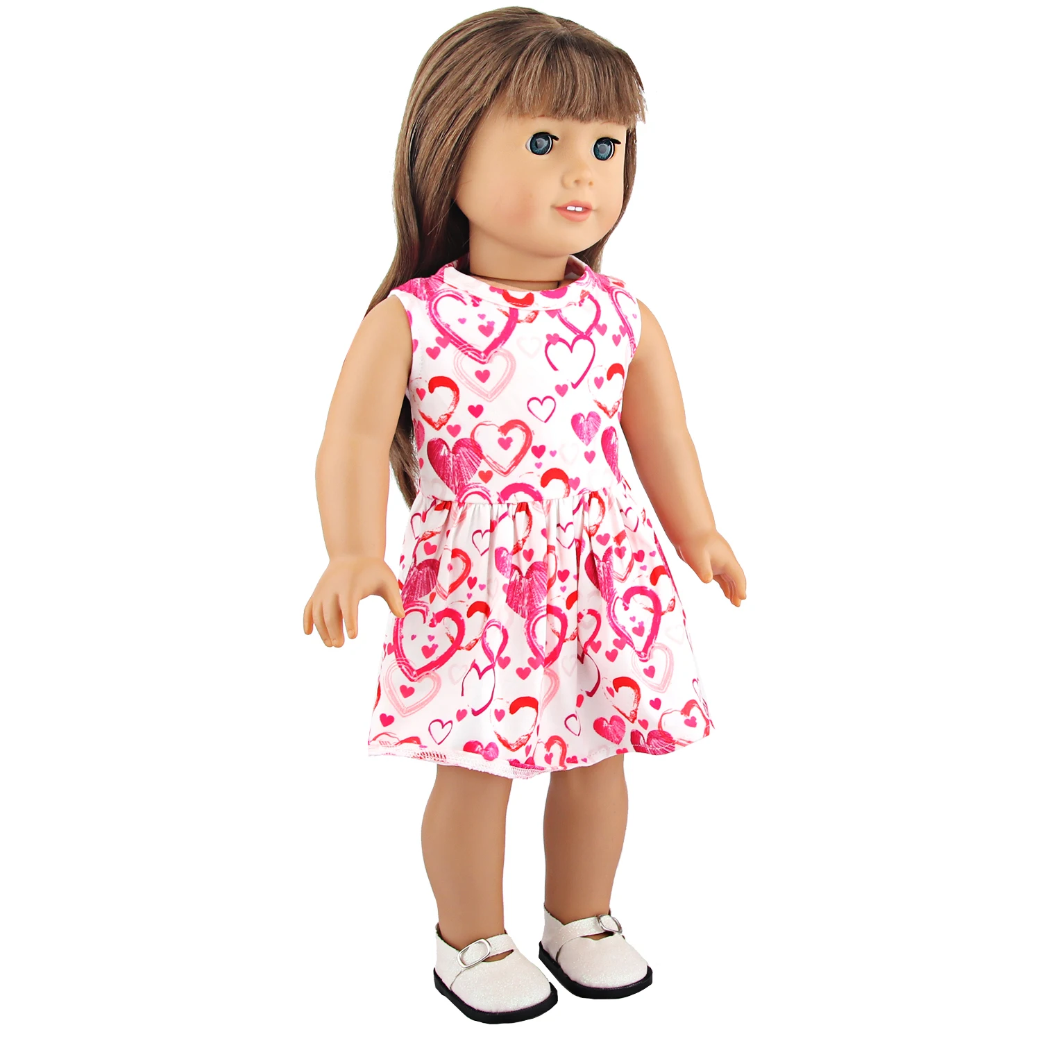 Doll Dress 43cm Baby Doll Clothes Cat Love Skirt Suit For 18 Inch American And Our generation Russia Girl Doll Accessories Toy